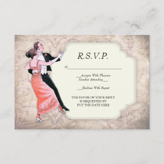 Vintage Tanzkarte der 20er Jahre RSVP Karte