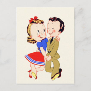 Vintage Tanzpaar Postkarte