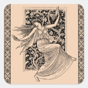 Vintage Tanzsticker Quadratischer Aufkleber