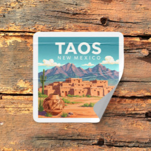 Vintage Taos New Mexico Quadratischer Aufkleber