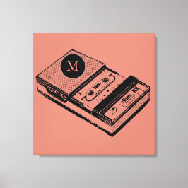 Vintage Tape Recorder Monogram Canvas Print Leinwanddruck