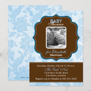 Vintage Tapete Baby Boy Dusche Einladung