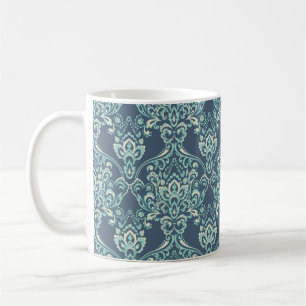 Vintage Tapete mit Blumen. Klassisches Barockflora Kaffeetasse