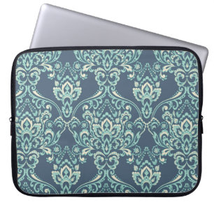 Vintage Tapete mit Blumen. Klassisches Barockflora Laptopschutzhülle