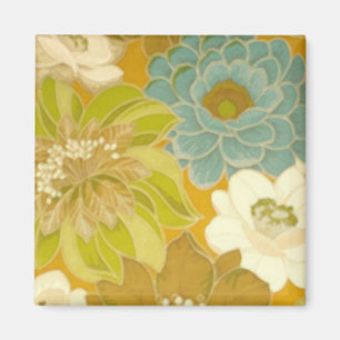 Vintage Tapete mit Blumenmuster, türkisfarben, gr Magnet