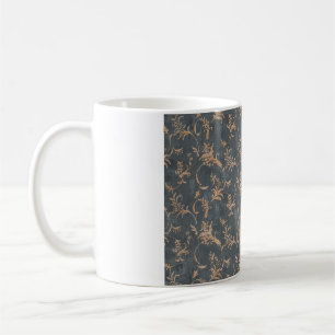 Vintage Tapete mit floralen Retro-Tapeten auf Basi Kaffeetasse