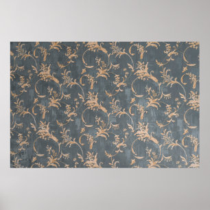 Vintage Tapete mit floralen Retro-Tapeten auf Basi Poster