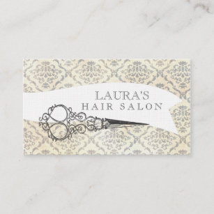 Vintage Tapete Scissors Haar-Salon-Geschäft Visitenkarte