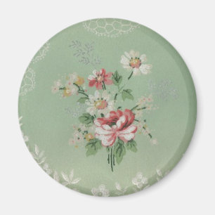 Vintage Tapeten-Blumen Magnet