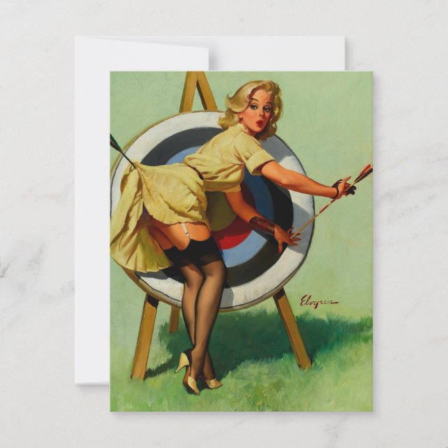 Vintage Target Archery Pinup Girl (Vorderseite)