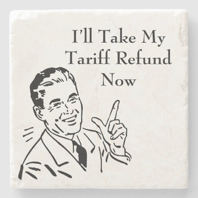Vintage-Tarif-Rückerstattungsscheck Steinuntersetzer (Vorderseite)