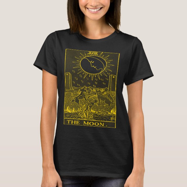 VINTAGE TAROT CARD THE MOON T-Shirt (Vorderseite)