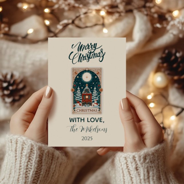Vintage Tarot Christmas Feiertagskarte (Von Creator hochgeladen)