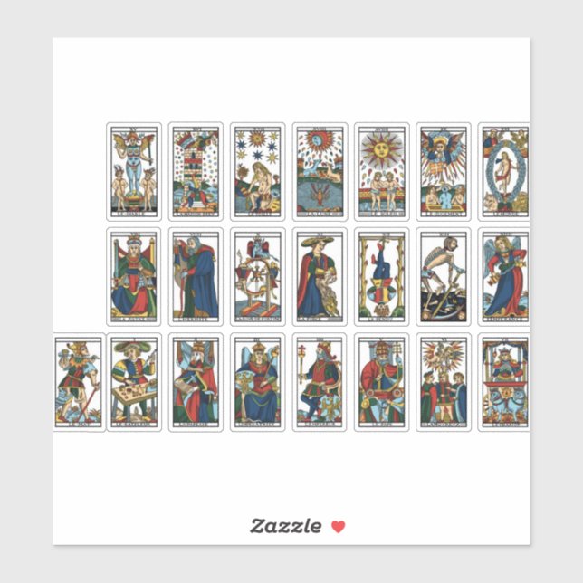 Vintage Tarot-Karten Aufkleber (Blatt)