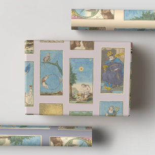 Vintage Tarot Karten Pastellfarben Pfirsichfarben  Geschenkpapier Set