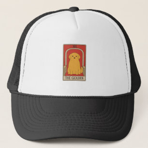 Vintage-Tarotkarte Der Golden Retriever Hund Truckerkappe