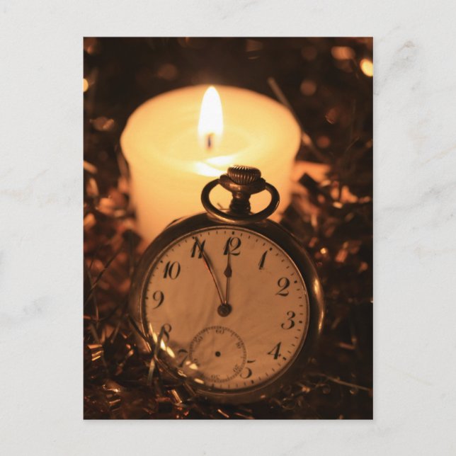 Vintage Taschenuhr Postkarte (Vorderseite)