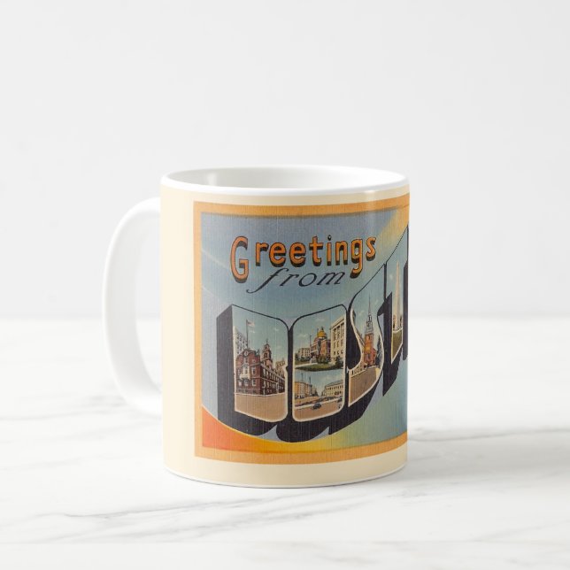 Vintage Tasse Boston MA (Vorderseite Links)