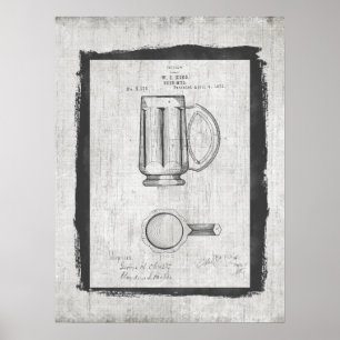 Vintage Tasse von Bier Poster