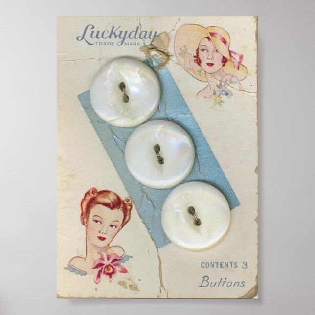 Vintage Tasten und Ladys Poster (Vorne)