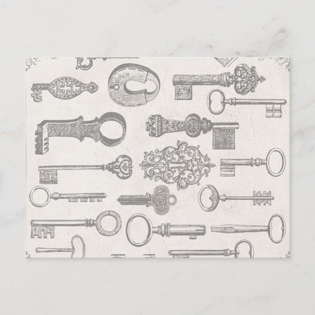 Vintage Tastenkombinationen Ändern der Postkarte (Vorderseite)