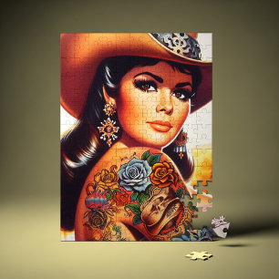 Vintage tätowierte Cowgirl