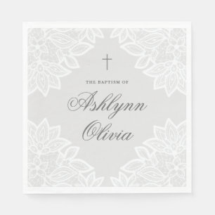 Vintage Taufe von Lace Gray Christening Serviette