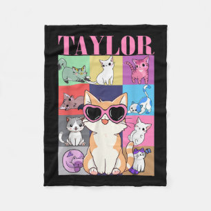 Vintage Taylor Vorname Personalisierte Katze Gebur Fleecedecke