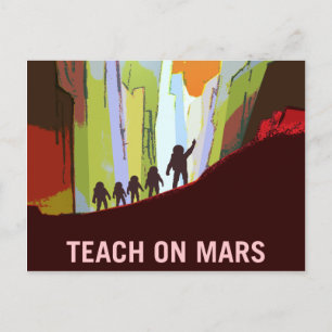 Vintage Teach on Mars Rekrutierung Postkarte