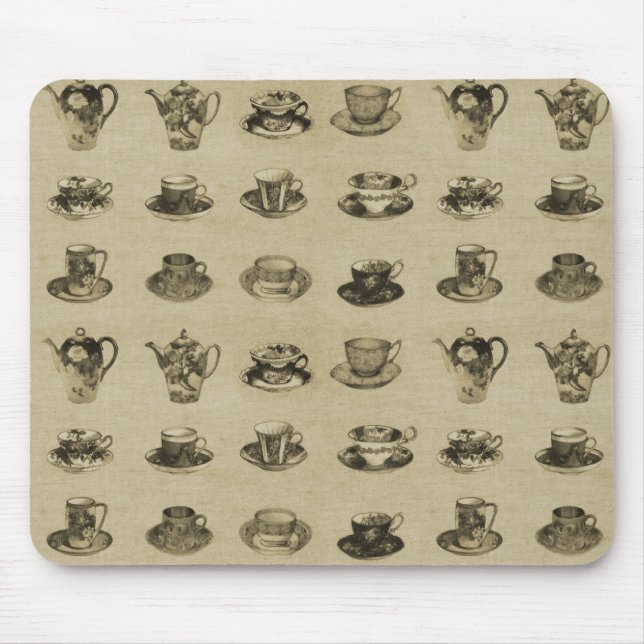 Vintage Teacups Mousepad (Vorne)