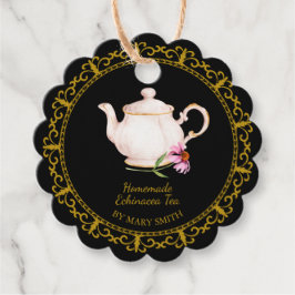 Vintage Teapot Homemade Echinacea Tea Hang Tag Geschenkanhänger