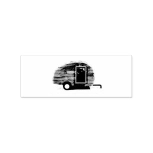 Vintage-Teardrop-Anhänger bei caravan Gummistempel