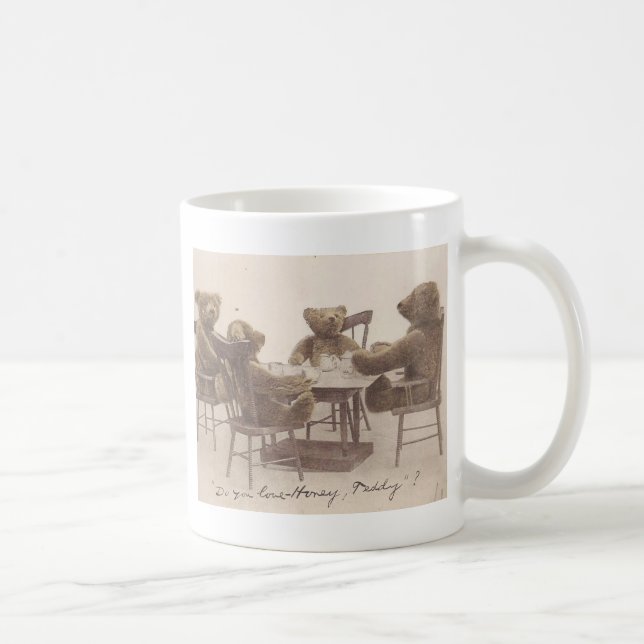 Vintage Teddy-Bären, tun Sie Liebe-Honig? Kaffeetasse (Rechts)
