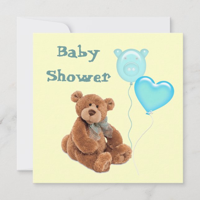 Vintage Teddy Bear Baby Dusche Einladung (Vorderseite)