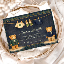 Vintage Teddy Bear Preppy Diapper Raffle