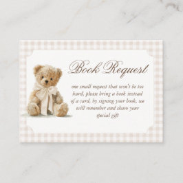 Vintage-Teddybär-Baby-Shower-Buchwunsch Begleitkarte