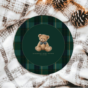 Vintage-Teddybär-Karopolo-Babyparty Pappteller