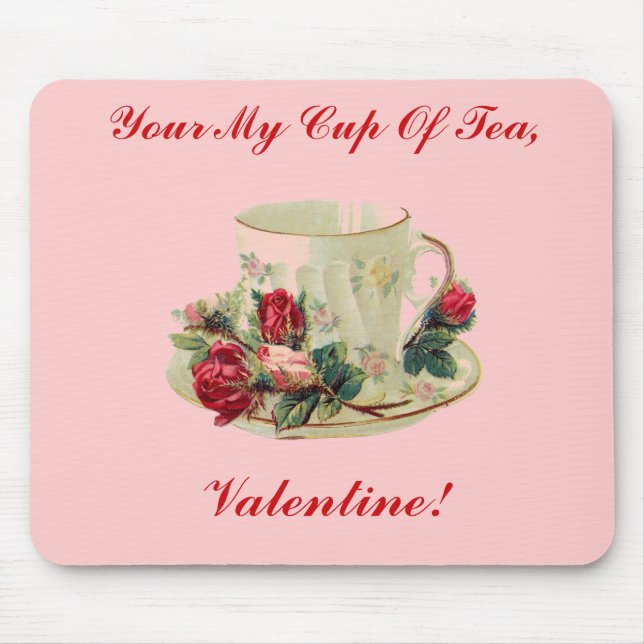 Vintage Tee-Schalen-Mausunterlage des Valentines Mousepad (Vorne)