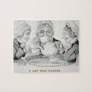 Vintage-Teeparty-Freunde, Eine Tasse, die erfreut