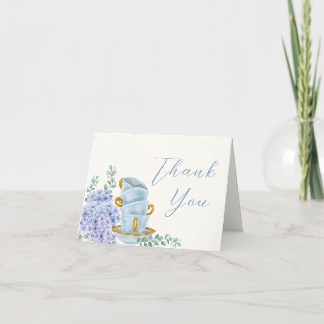 Vintage Teezubereitung Babydusche Dankeskarte (Vorderseite)