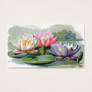 Vintage Teich-Lilienreversible-Lesezeichen