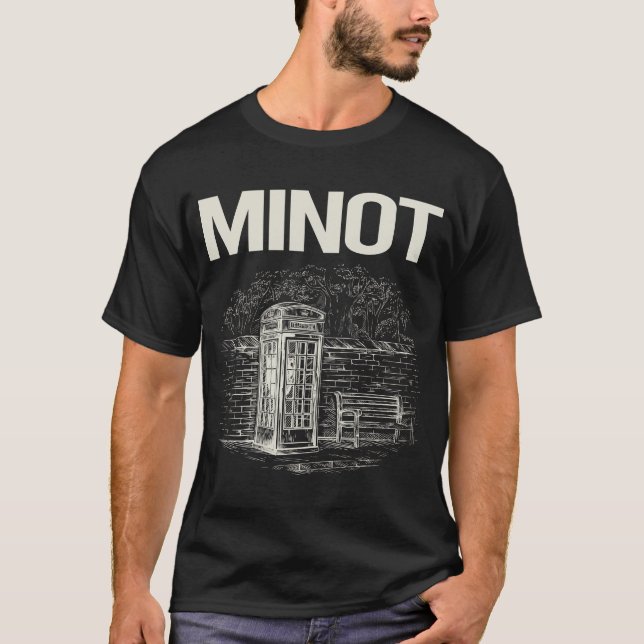 Vintage Telefonkabine Minot T-Shirt (Vorderseite)