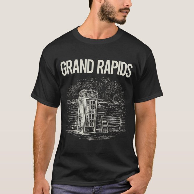 Vintage Telefonkabinen Grand Rapids T-Shirt (Vorderseite)