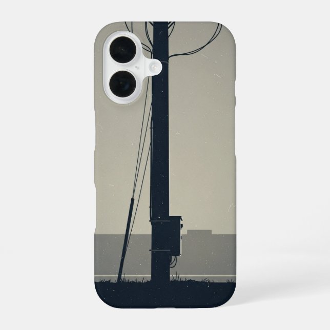 Vintage Telefonmastenbasis iPhone 16 Hülle (Rückseite)