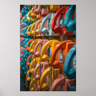 Vintage Telefonmauer AR 916 Stilisiertes Poster
