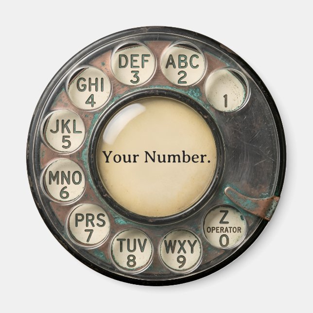 Vintage Telefonwählscheibe Magnet (Vorne)