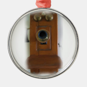 Vintage Telefonzelle Silbernes Ornament
