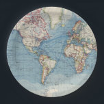 Vintage Teller<br><div class="desc">Vintage Kartenpapier-Teller mit altem Weltkarten-Hintergrund. Diese Vintagen Kartenpapier-Teller können einfach für Ihre Veranstaltung angepasst werden,  indem Sie einfach den gewünschten Text im Schriftart-Stil hinzufügen.</div>