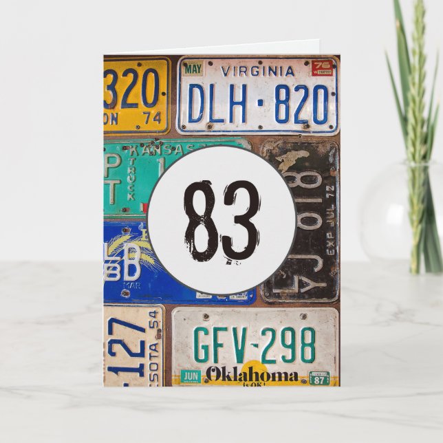 Vintage Teller für den 83. Geburtstag Karte (Vorderseite)