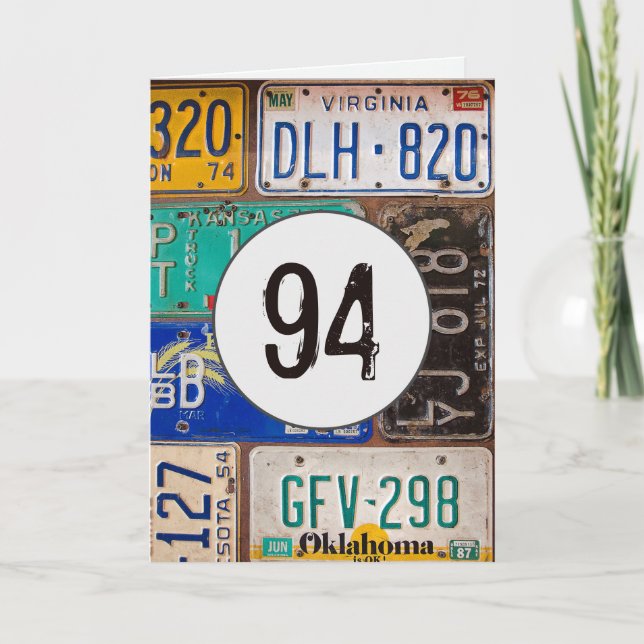 Vintage Teller für den 94. Geburtstag Karte (Vorderseite)